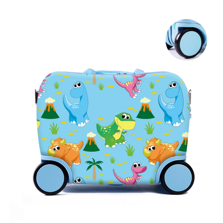 

Best quality OEM manufacture cartoon abs 4 wheels 3D hard shell carry on ride-on suitcase for kids