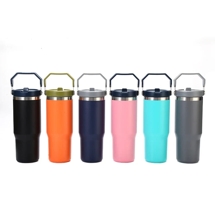 

20oz Cup Tumbler 30oz Stainless Steel Vacuum Bottle Thermal Flasks Adventure Camping Cups Tumbler With Handle and Straw