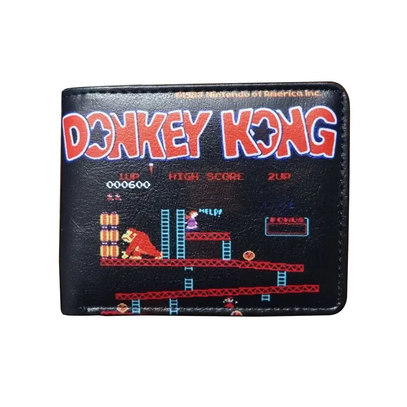 

Professional PU Wallets Supply Gaming Purses Short Leather Coin Credit Card Money Clip for Men Women Fans Donkey Kong Wallet