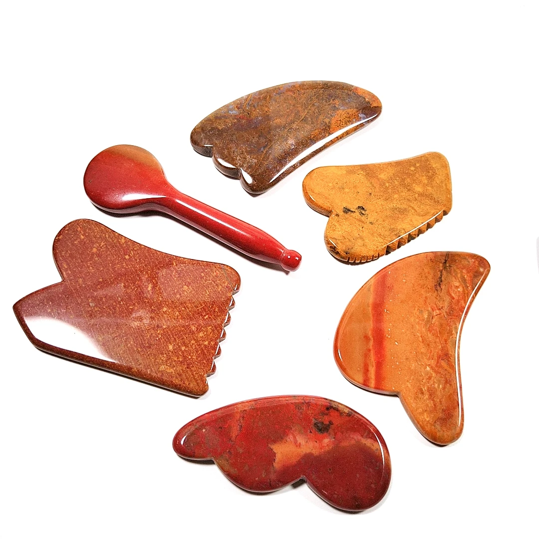 

Home Use Natural Spiky Mookaite Jasper Polished New Shape Gua Sha Board For Body Healthy