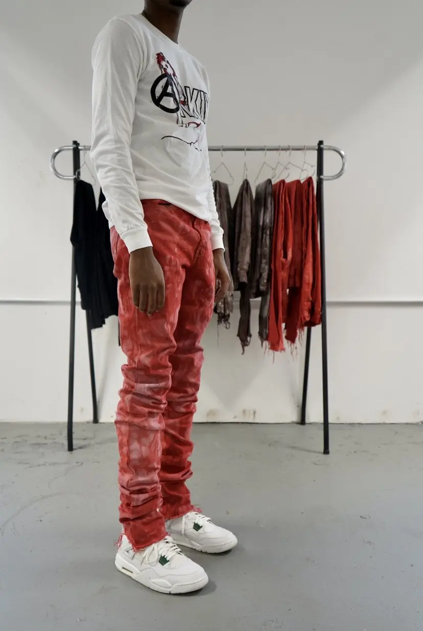 
DiZNEW Distressed Ripped Homme Fashion Custom Skinny Jeans Stacked Mens Jeans 