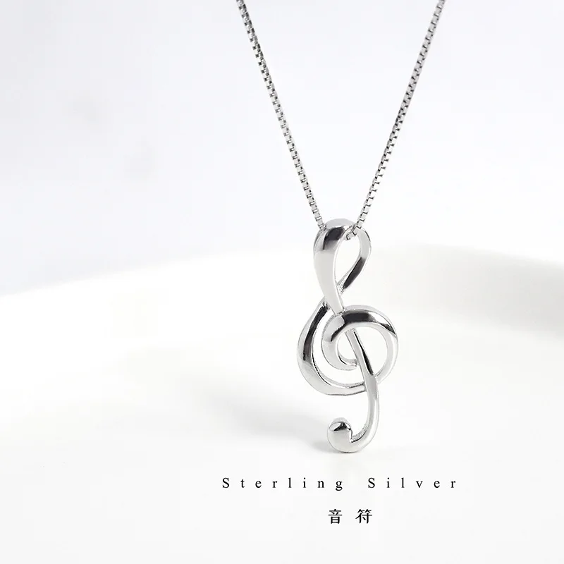 

Simple Fashion Jewelry S925 Sterling Silver Note Necklace S925 Silver Musical Notation Pendant Necklace For Girlfriend