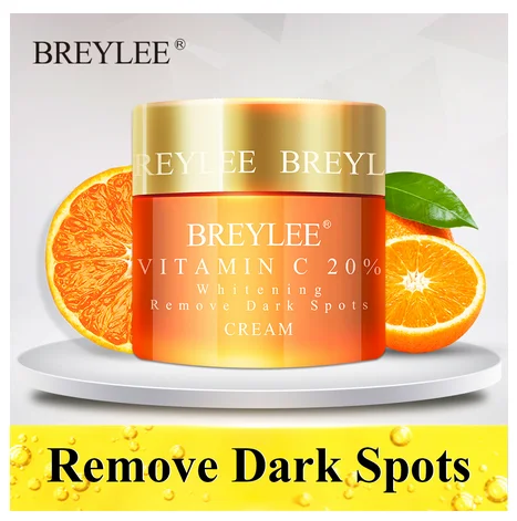 

Breylee Vitamin C 20% Vc Whitening Facial Cream Repair Fade Freckles Remove Dark Spots Melanin Remover Brightening Face Care