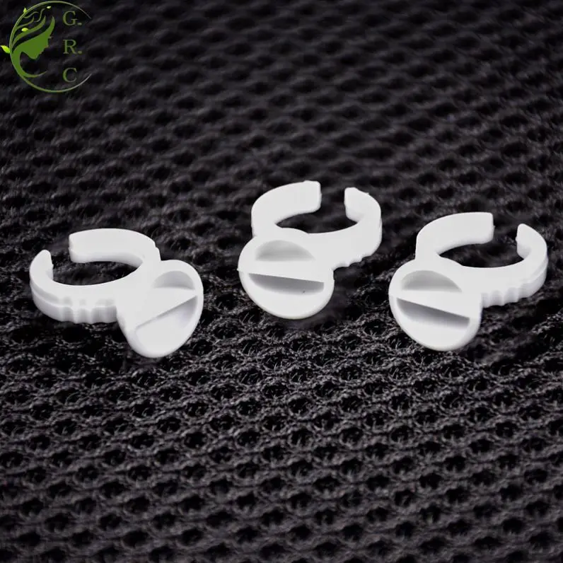 

Bk34B Wholesale Color Pink Yellow Plastic Lash Glue Rings Eyelash Extension Tool Eyelash Glue Ring