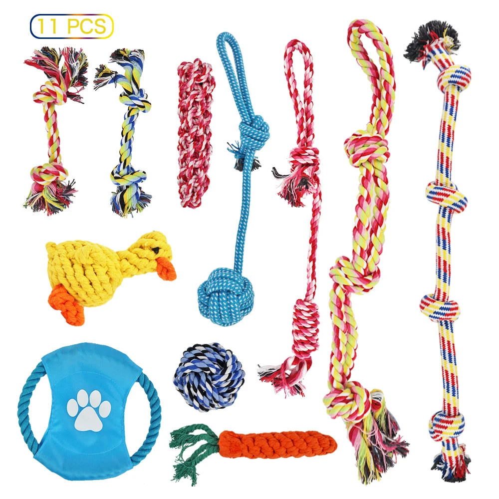

11 Piece Pack Rope Toy Durable Chew Teeth pet toy