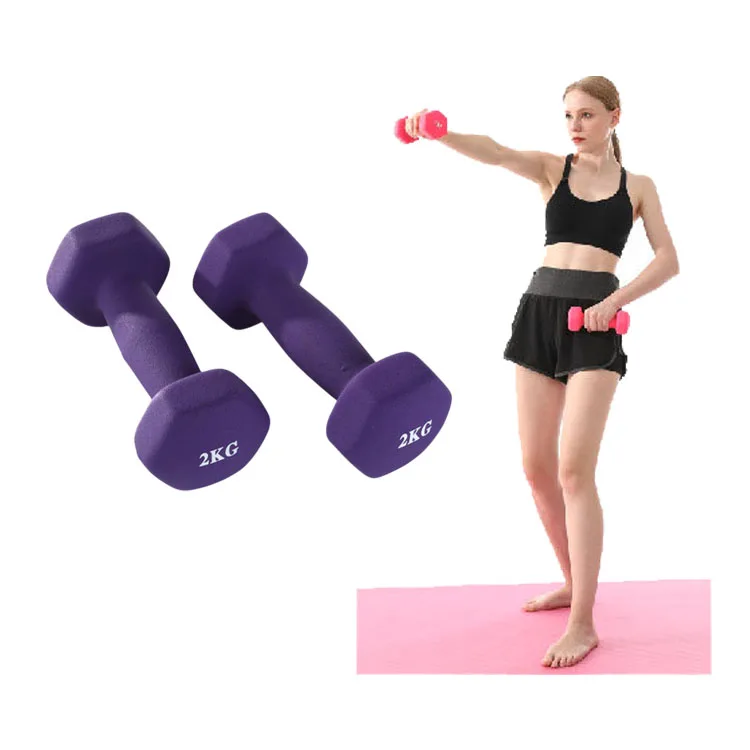 

2kg Gym Fitness Exercise with Non-Slip Hand Neoprene Dumbbell Set or Men and Women, Customizable