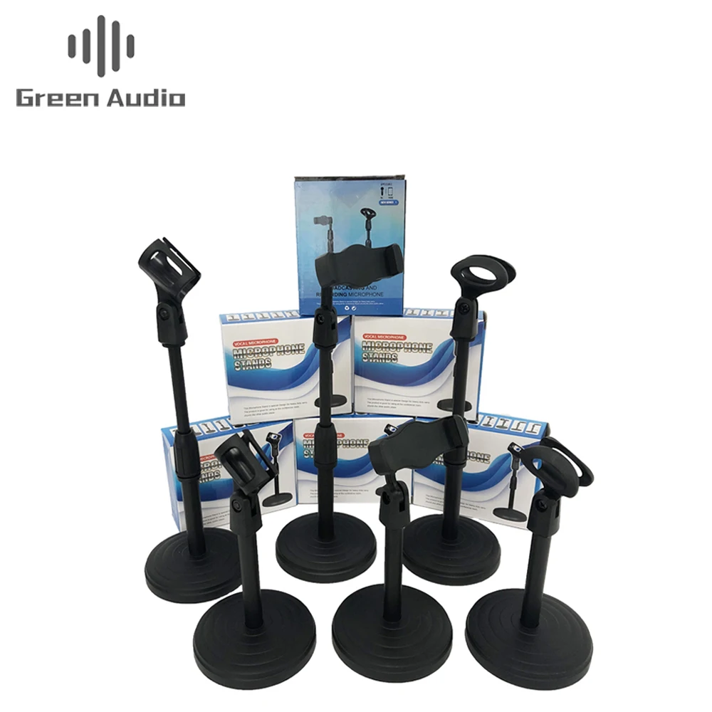 

adjustable Round Base Desktop Table Microphone Mic Holder Stand, Black