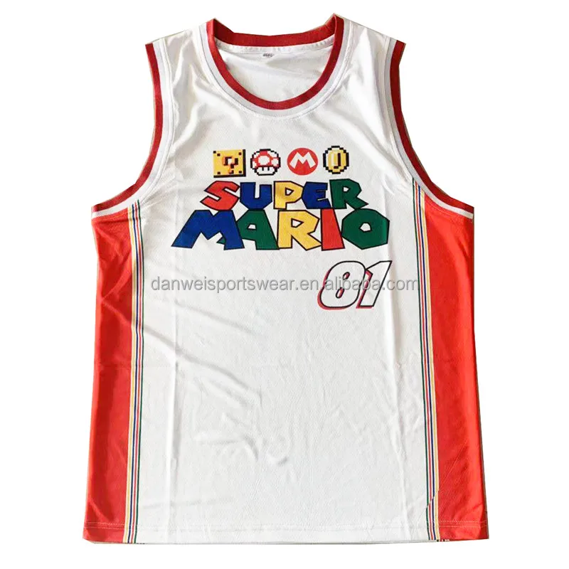 

white colorful logo printing kids adults style oem basketball jersey
