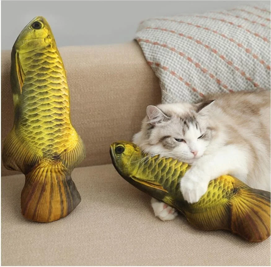 

Pet 3D Simulation Catnip Plush Fish Toy Pet Supplies Cat Toys Crucian Saury Carp Cat Toys, Photo