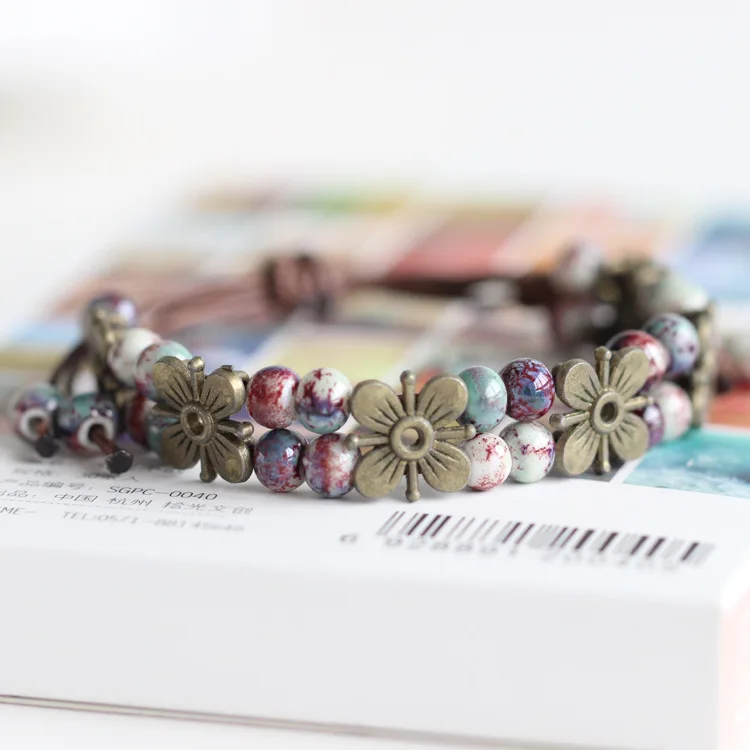 

National Wind Restoring Ancient Ways Is The High Temperature Glaze Ceramic Handmade Trinkets Women's Fashion Bracelets