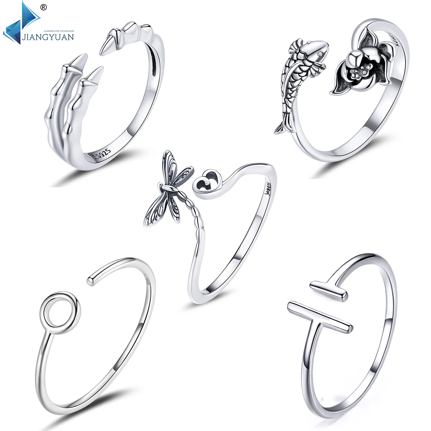 

Shopify Best Selling Open Adjustable Butterfly Stars Rings 925 sterling silver cubic zirconia ring dainty Jewelry Women, Silver color
