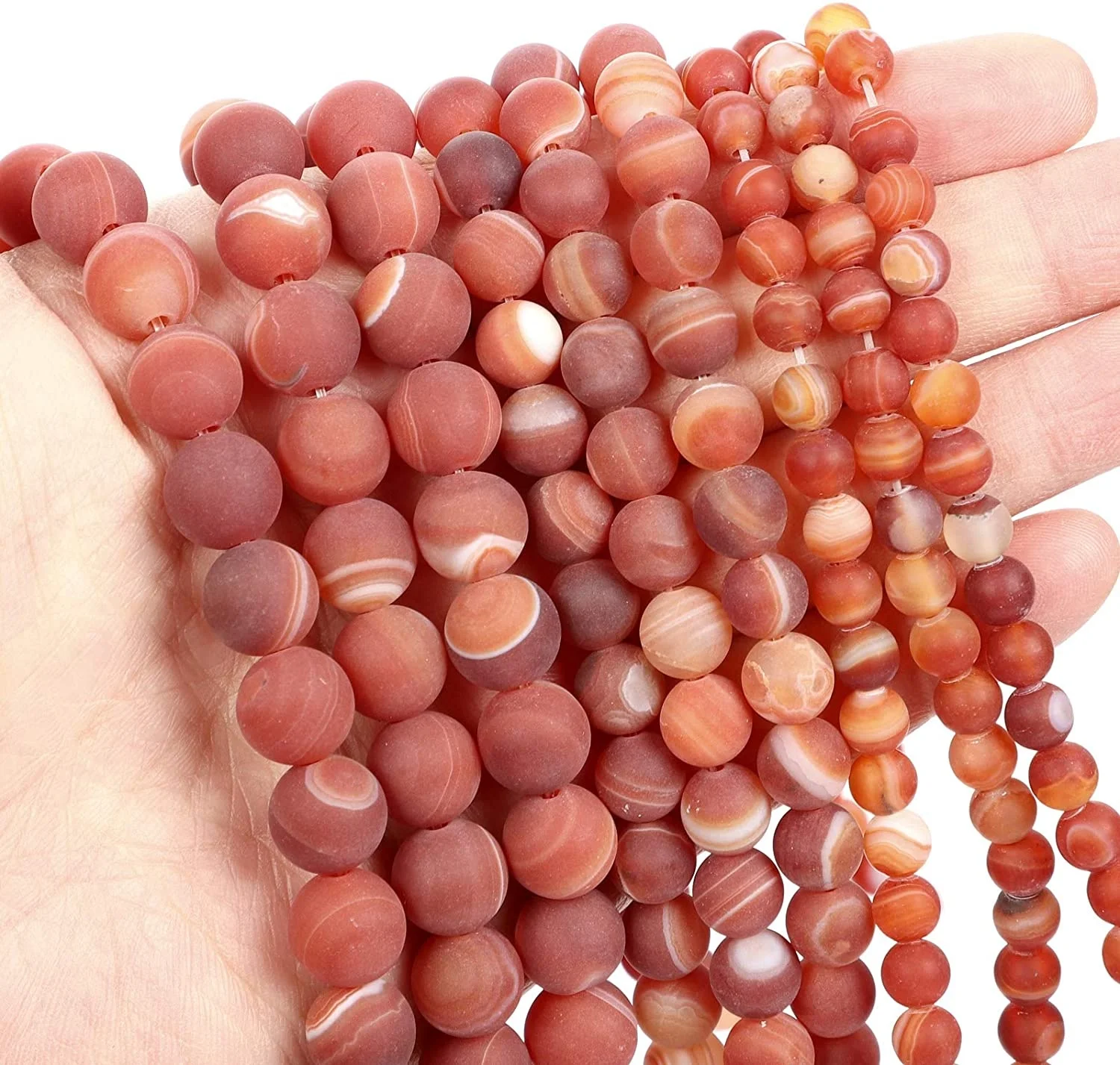 

Wholesale Loose Bead Strand,Round 10mm Red Agate White Line Stone Beads,Energy Stone For Jewelry Making