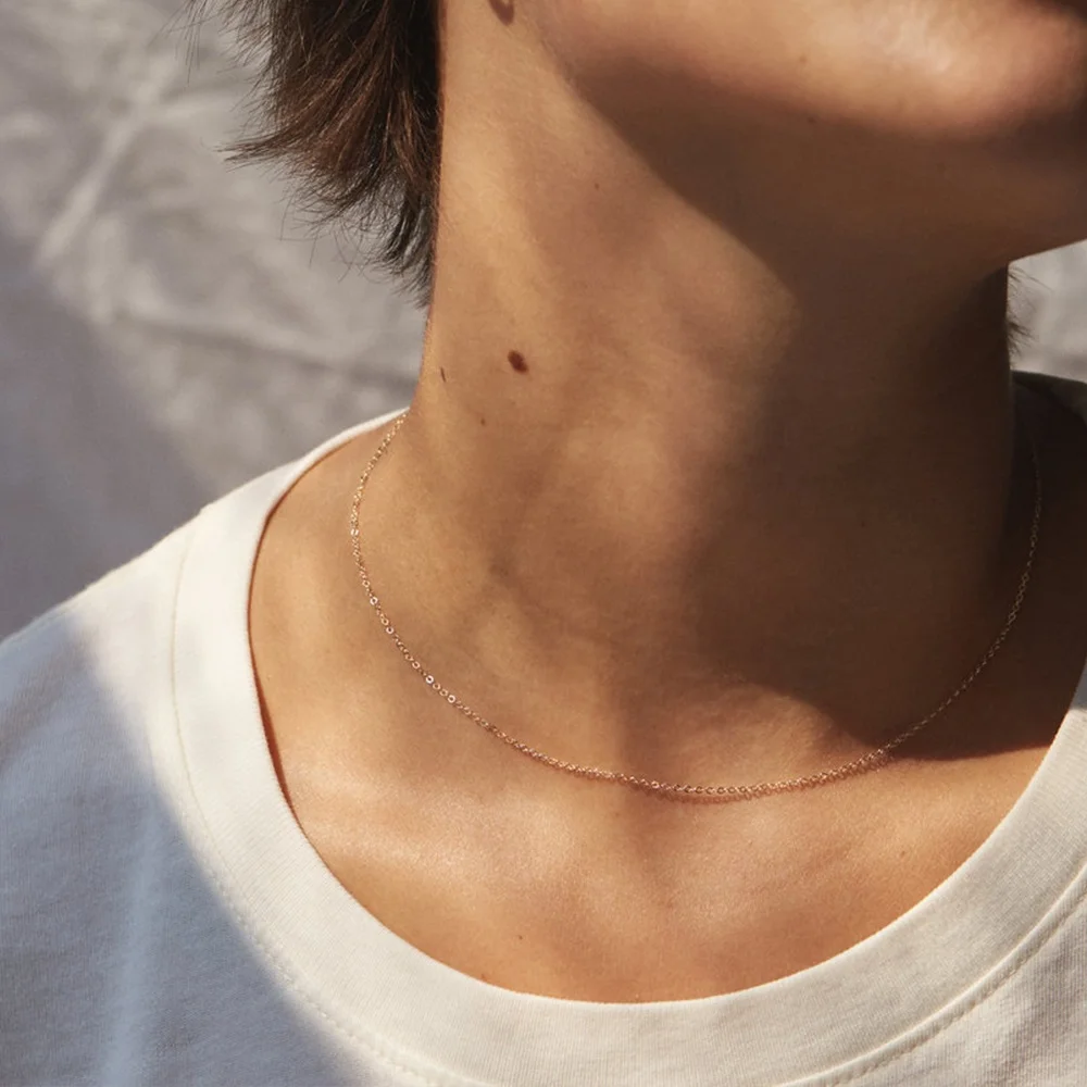 

Yiwu cheap wholesale fashion gold jewelry thin chain link choker 316l stainless steel necklaces women for DIY jewelry making