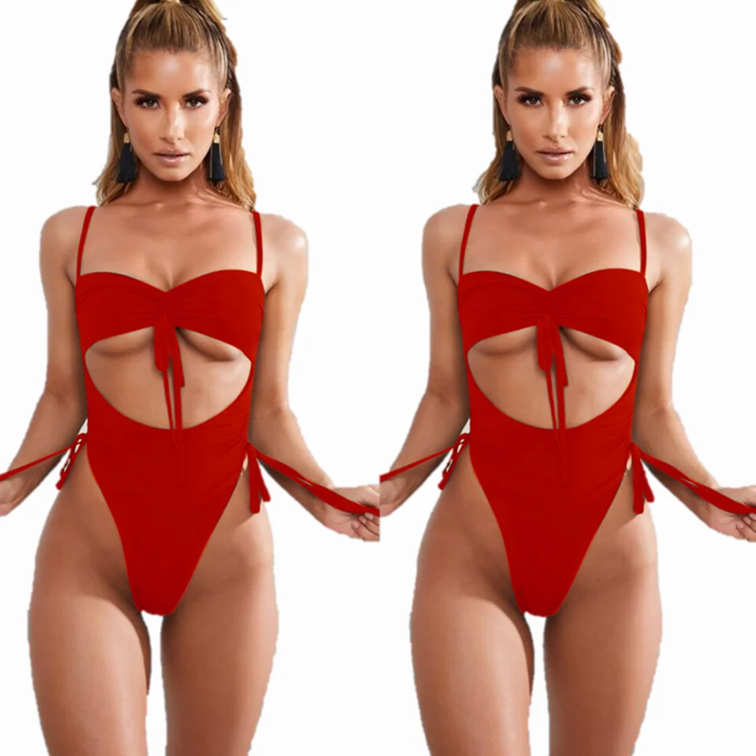 

5 Color Wholesale Bikini For Ladies With Bandage Bathing Suit Sport Bikini Quick Dry Plus Size Swimwear