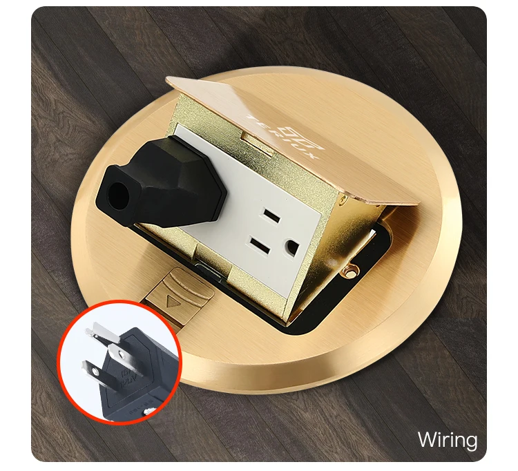 USA Standard brass power 16A round pop-up floor socket box