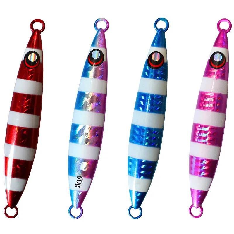 

Top Right Jig009 Lead Fishing Metal Jig Lure Jigging Luminous Salt Water Fishing Slow Jigging Lure, 7 colors