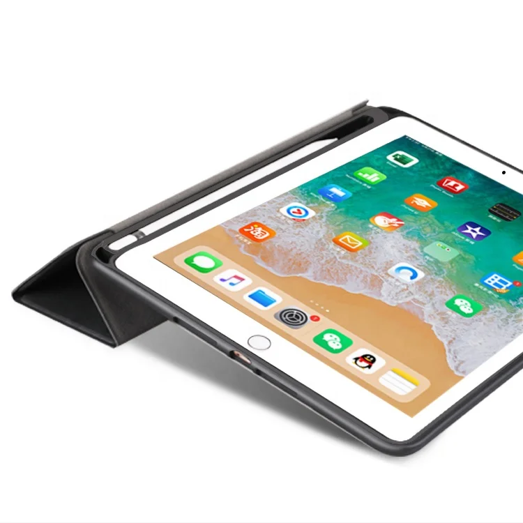 

Hot selling auto sleep/wake trifold stand pu leather case waterproof cover case for ipad mini 5 with pencil holder, Multi-colors