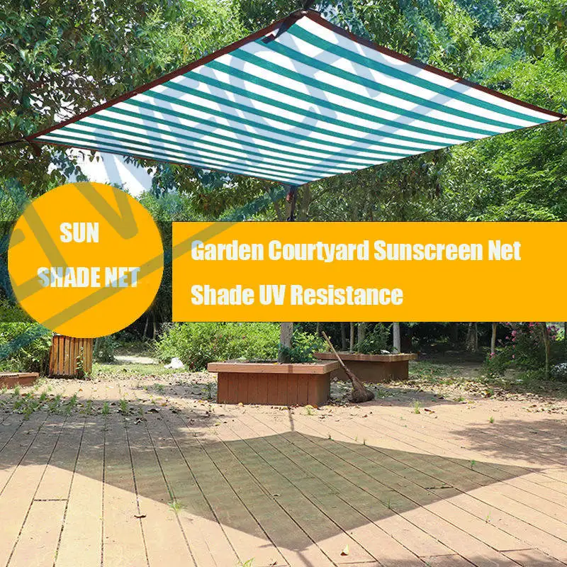 Outdoor Garden Courtyard Sunscreen Striped Net Shade UV Resistance Sunshade Yard