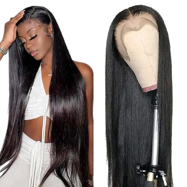 

Free Shipping natural black straight human hair 13x4 transparent lace front wigs Wholesale human hair wig vendors