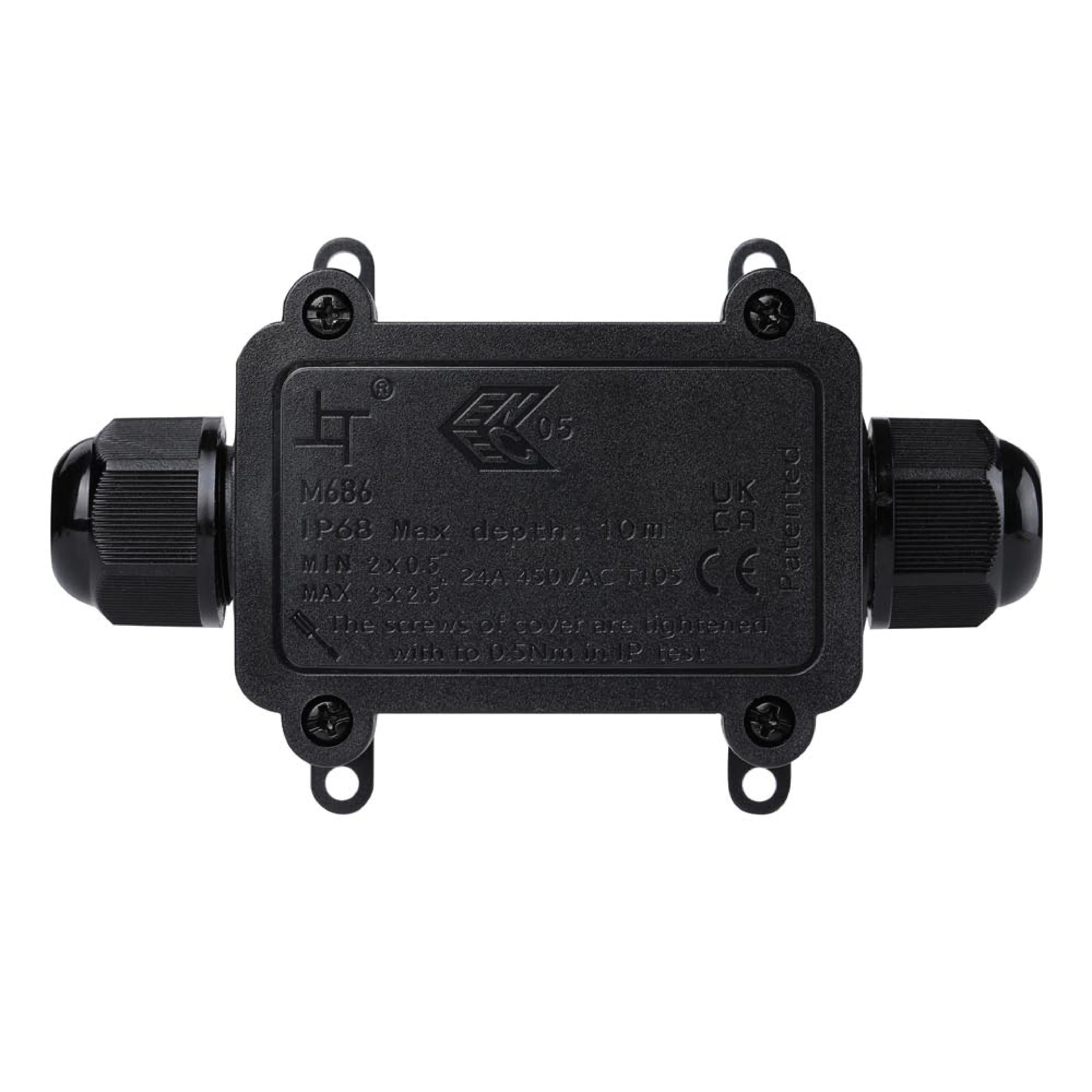 

Small Electrical Junction Box Outdoor Underground Enclosure IP68 IP67 IP66 Waterproof 2 WAY Black Junction Box