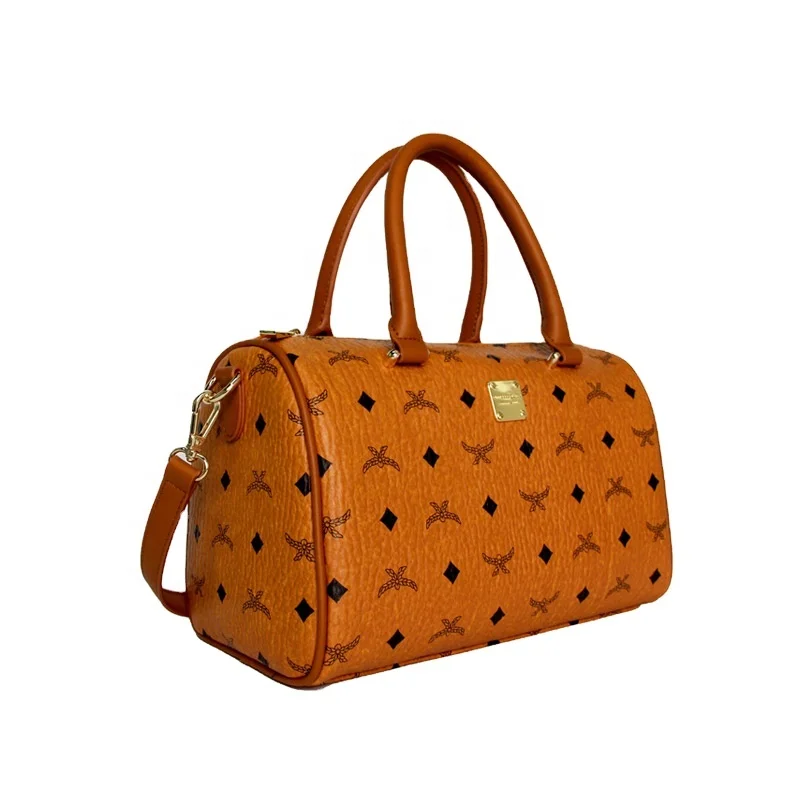 

Stock 2021 Hot Selling Ladies Fashion Luxury Prints Travel Duffle Handbags for Women Factory Wholesale Duffle Bag Custom, Black brown