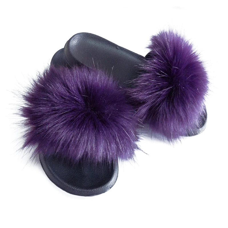 

Wholesale women faux fur slipper sandals