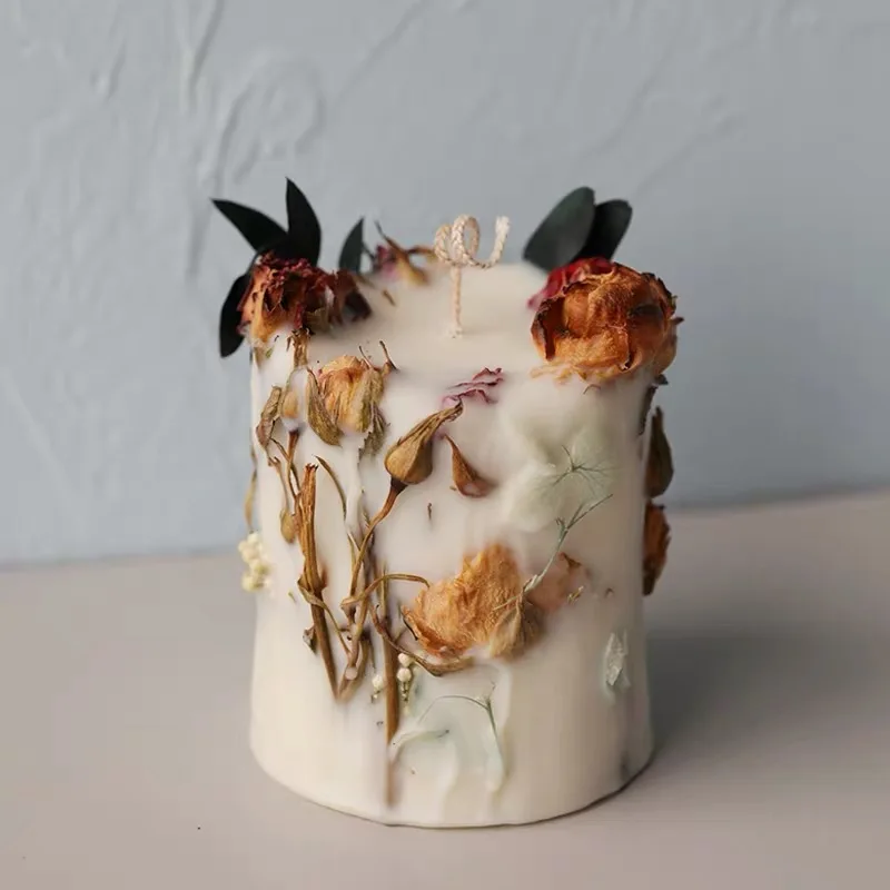 Wholesale Personalized Medium Round Botanical Dried Flower Pillar