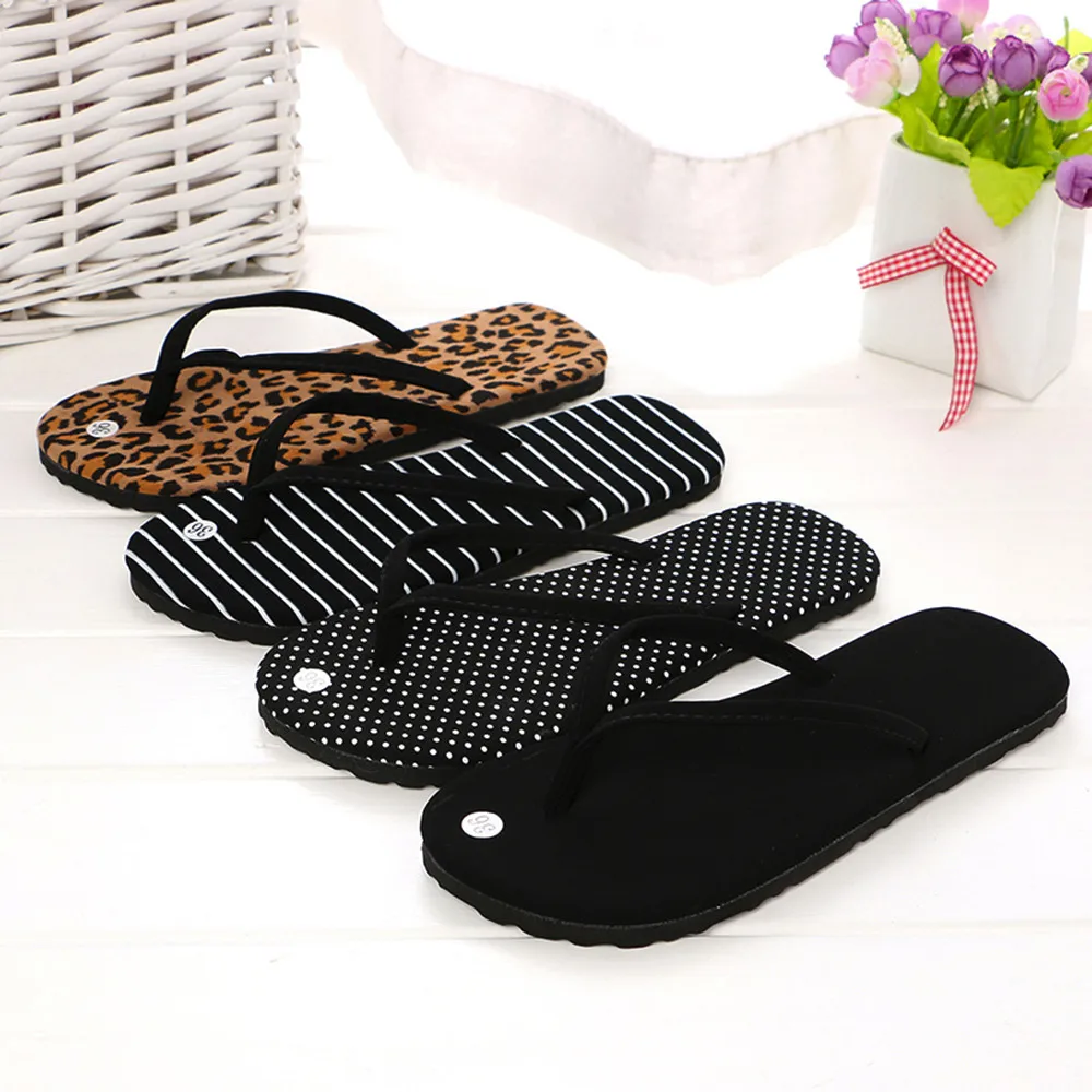 

Summer Flip Flops Women Leopard Ladies Shoes Slippers Indoor Outdoor Flip-Flops Fashion Beach Flat Slides Zapatos