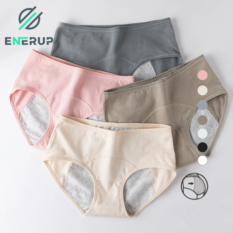 

Enerup Wholesale Ladies Knickers Bragas Mujer Nina Boxer Female Ladys Womens Plus Size Underwear Menstrual Period Panties, As picture