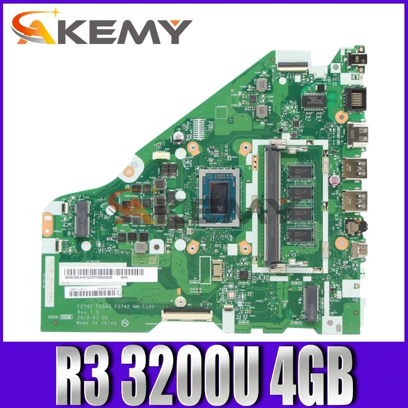 

Akemy For L340-15API L340-17API V155-15API Laptop Motherboard FG542 FG543 FG742 NM-C101 CPU R3 3200U 4GB RAM Tested 100%