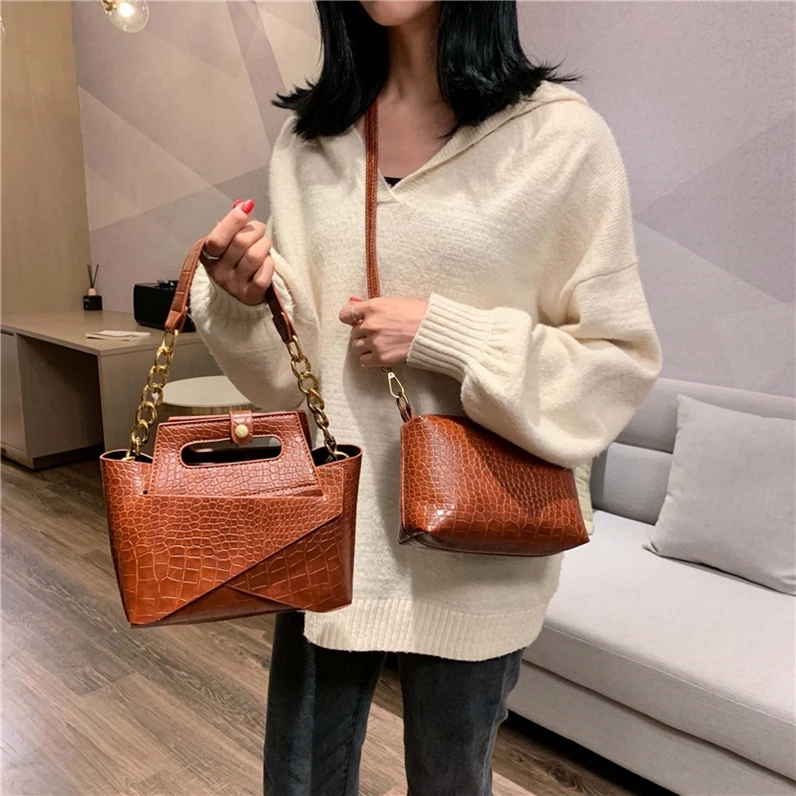 

XP1314 fashion crocodile pattern custom shoulder messenger handbag
