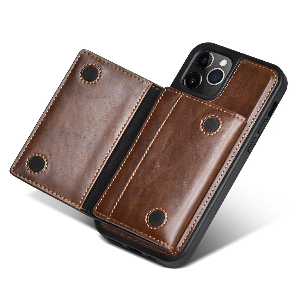 

Luxury Business PU Leather Magnetic Kickstand Wallet Purse Phone Bag Case Cover for iPhone 6 7 8 XS 12 mini Pro Max Stand Wallet