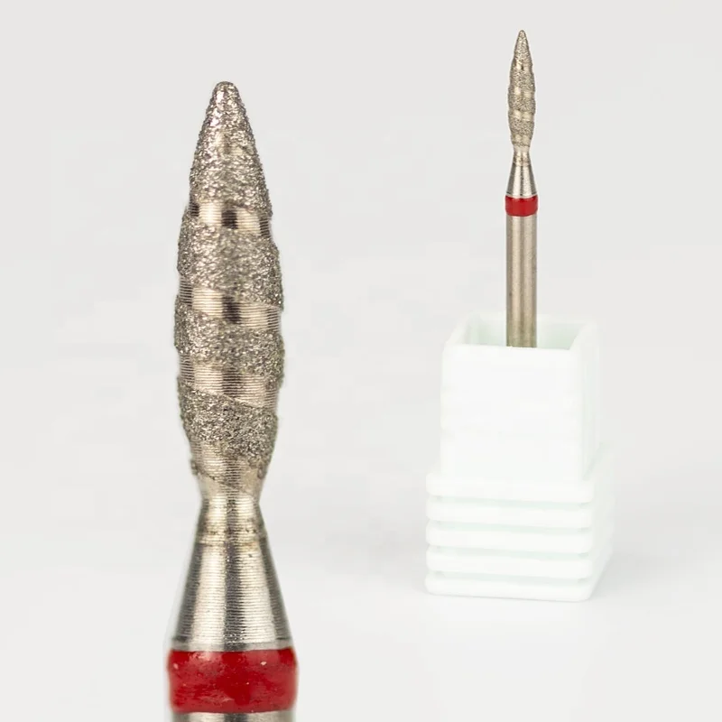 

Spiral Flame Electric Acrylic Polish Safety Russian Professional Cuticle E File Diamond Nail Drill Bit in Storage, Original