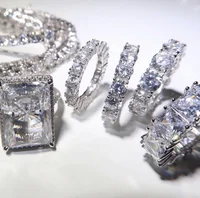 

latest women engagement fashion beautiful diamond ring silver