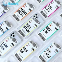 

iExplore creative air ticket London Paris LA Moscow phone cover air cushion shockproof TPU phone case for iPhone 11 pro max