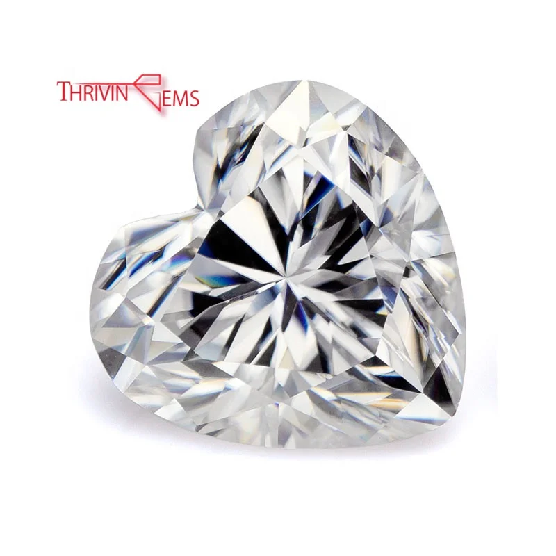 

Thriving Gems Custom Heart Shape 6.5mm 1carat D Moissanite Diamond For Ring, Def ghi jk