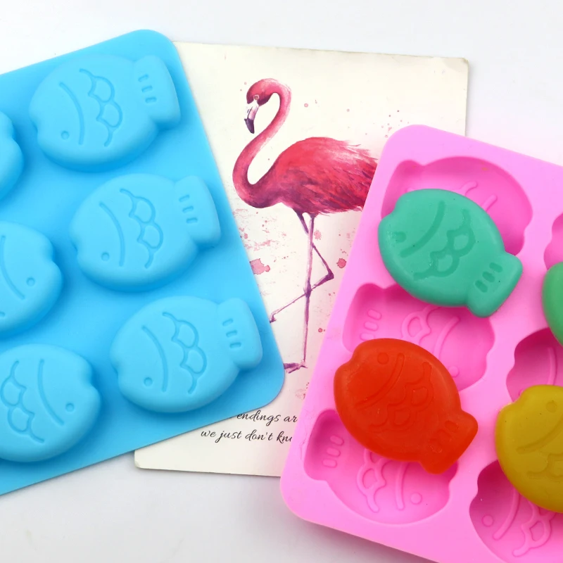 

240 factory free sample 6 cavity fish shape silicone cake mold, silicone candle molds, soap making molds, As stock