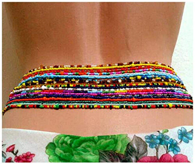 

Wholesale India Bulk Gemstone Glow In the Dark Gold Elastic Wholesale-Waist-Beads Clasp Beaded Belt Charms For Waist Beads