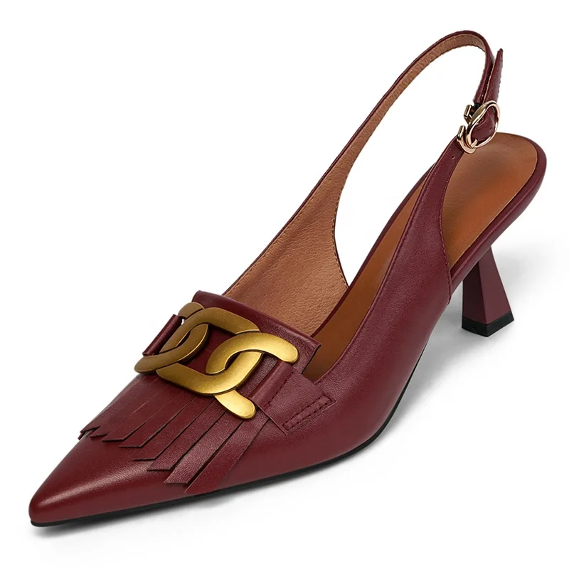 

Woman shoes new arrivals 2021 summer top quality red genuine leather high-heeled sandals ladies footwear