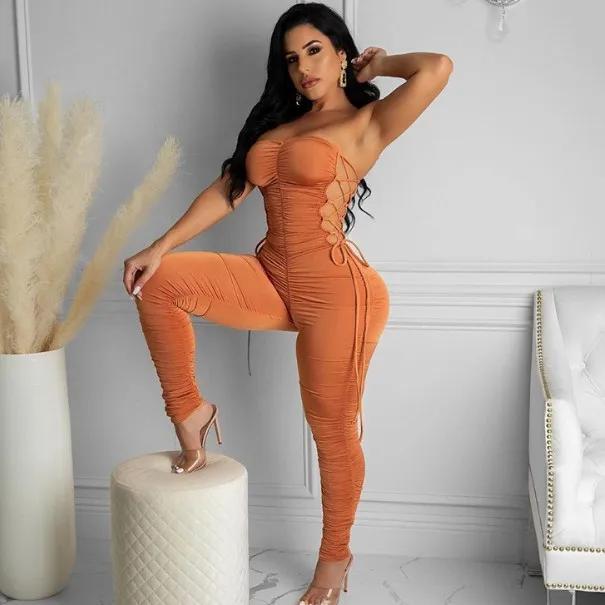 

A01178D Bulk Stock 2021 Jumpsuits Hot Sale Jumpsuit, Black