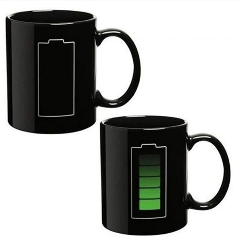 

New Magic Color Cup Heat Sensitive Battery Handgrip Ceramic Magical Temperature Changing Coffee Mug Gifts