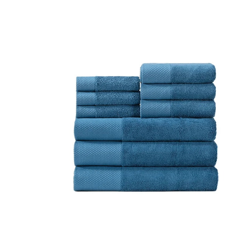 

Linenpro Custom Logo Luxury 16S 100% Cotton Multicolor Embroidery Hotel Hand Towel Bath Towel Set Wholesale 32s
