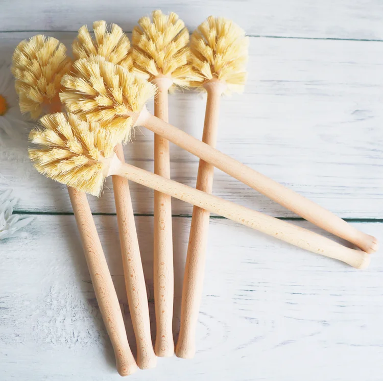 

Wooden Water Bottle Brush Household Cleaning Tools Accessories Beech Wood Sisal Hygienic Toilet Cleaner Brush