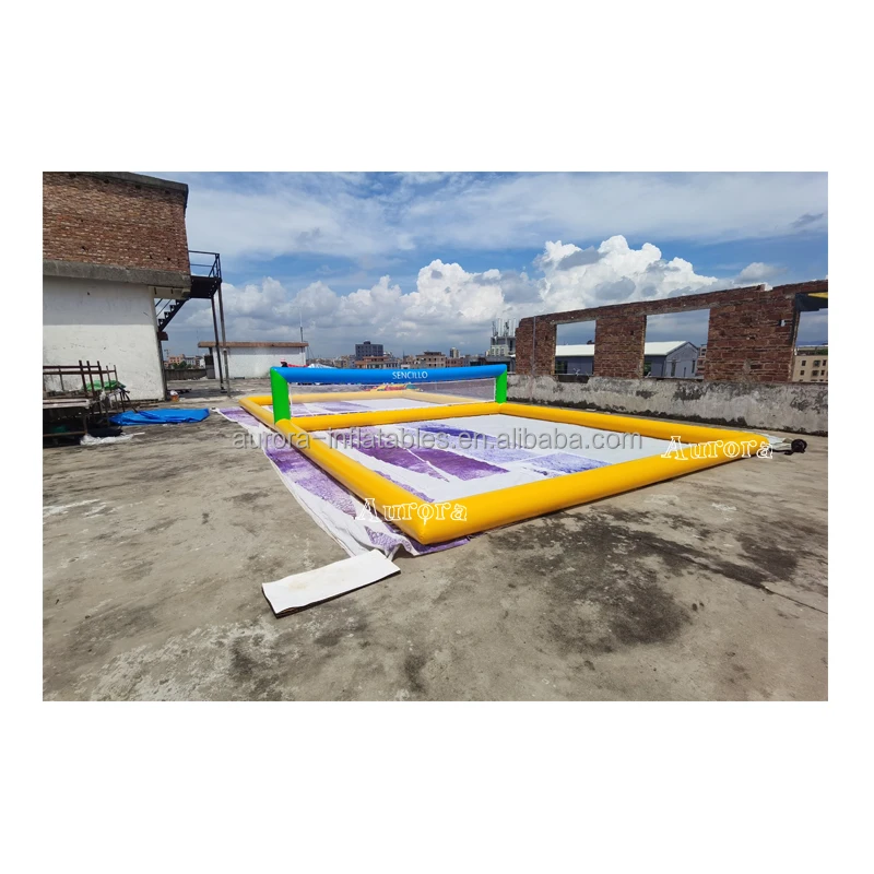 

Hot inflatable volleyball court beach floating inflatable volleyball field, Customized