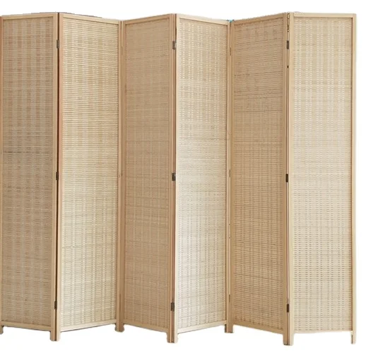 

Indoor decoration eco Bamboo 6 Panel Folding Room Divider Screen