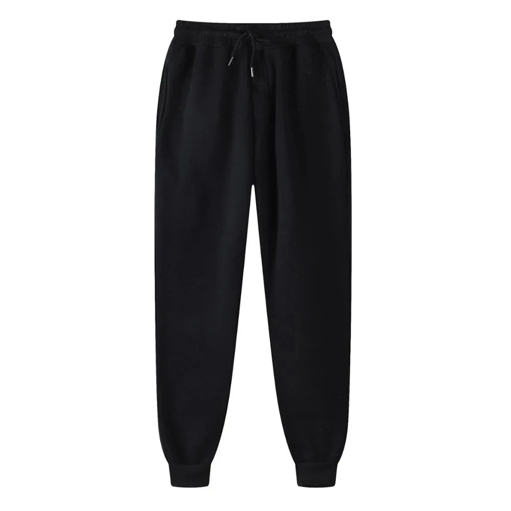 

2024 autumn new casual sports sweatpants Korean version cotton plus fleece slim fashion trend men's pants