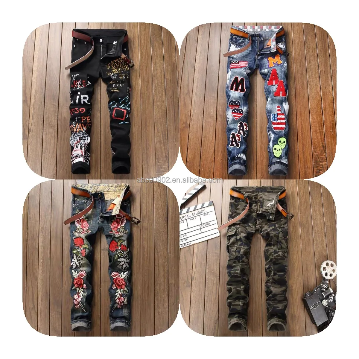 

2021 summer new men's stretch jeans, popular fashion casual men's jeans professional factory sale