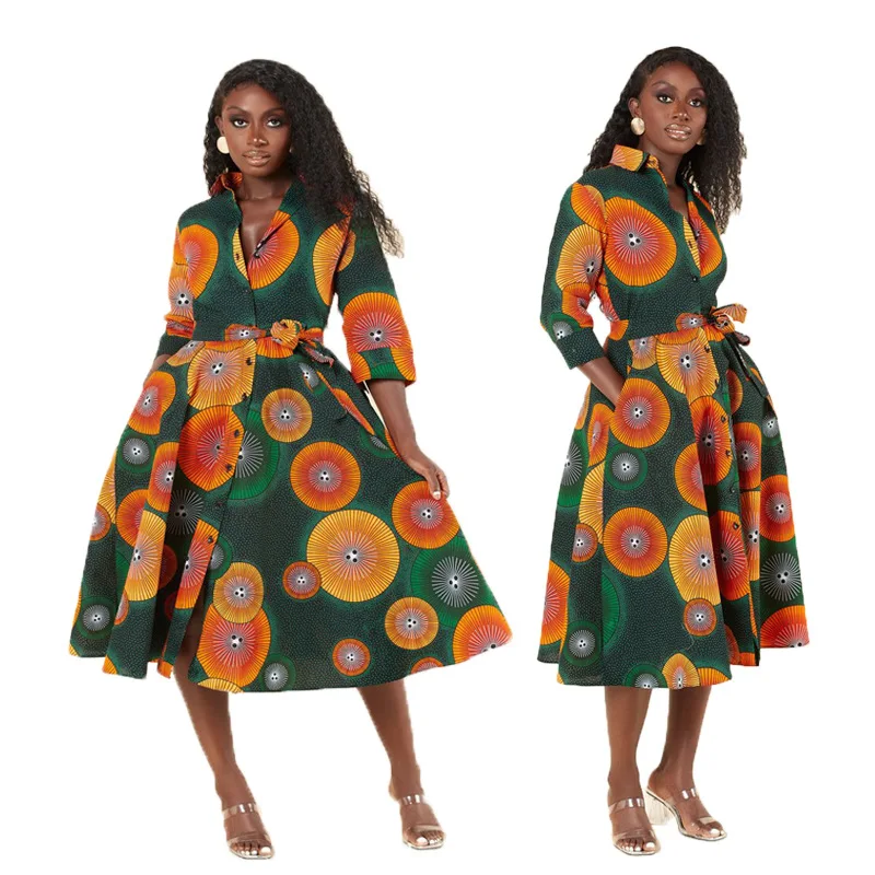 

Elegant African Dashiki Casual outfits bodycon Tribal Print Dress