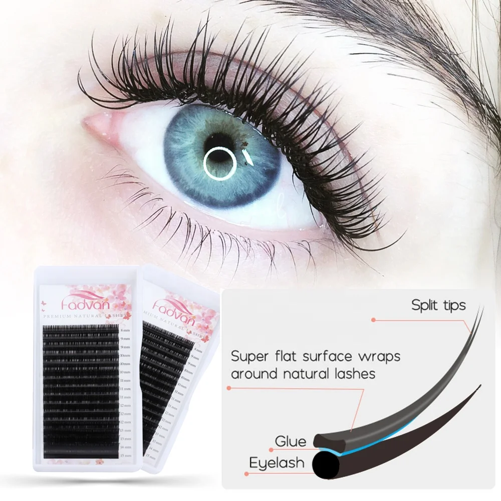 

FADVAN Matte Flat Ellipse Lashes Extension Individual Ellipse Flat Eyelashes Extensions Lash Extension Supplies Maquiagem