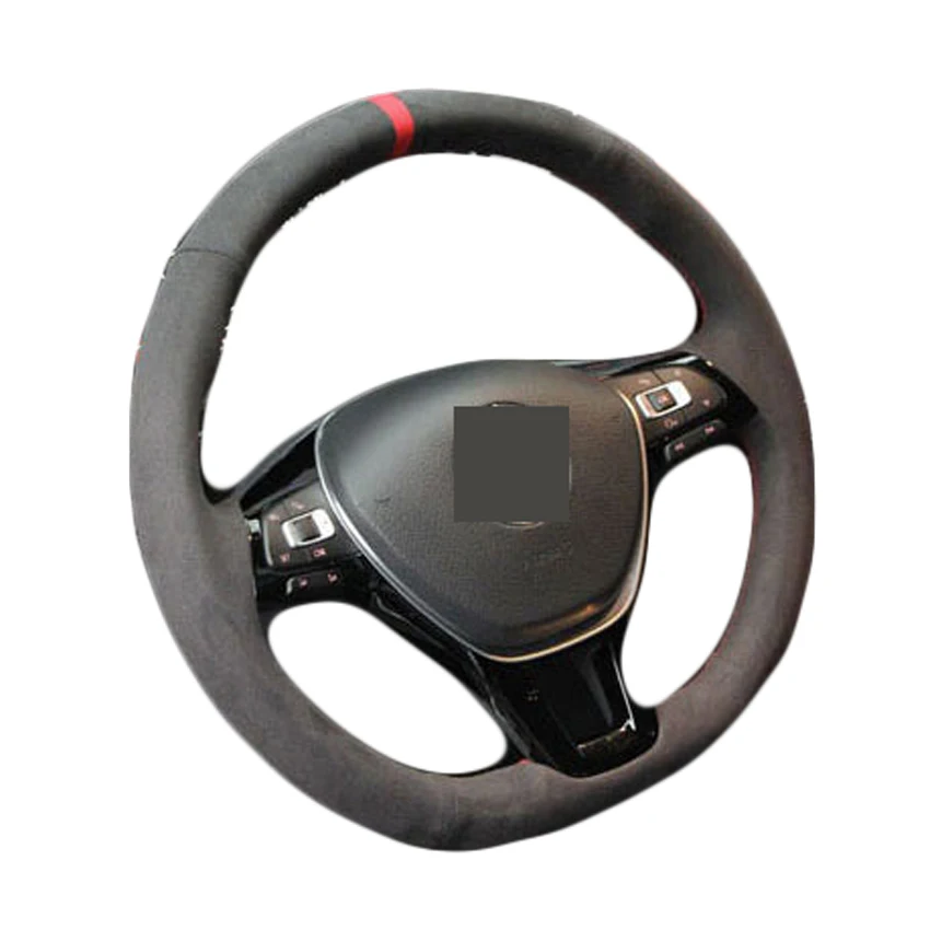 

Hand Sewing Black Soft Suede Steering Wheel Cover for Volkswagen Golf 7 Mk7 Polo Jetta Passat B8 VW Tiguan Sharan Touran